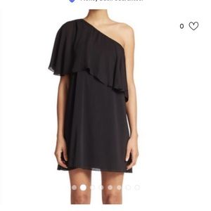 Alice + Olivia Black One Shoulder Dress
